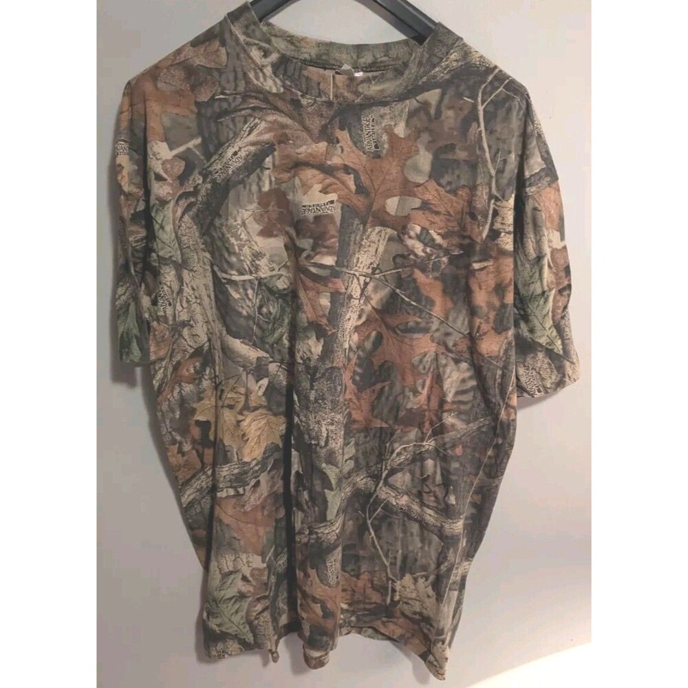 Vintage Tar Heel Sport CAMO Camouflage T-shirt Tee Size 2XL Advantage Timber